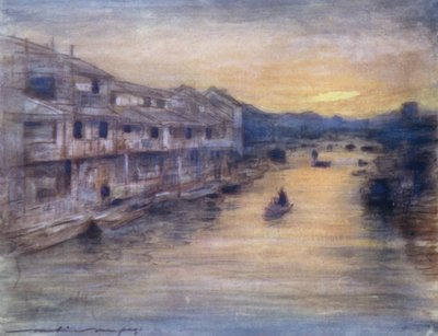 On the Great Canal, Osaka by Mortimer Ludington Menpes